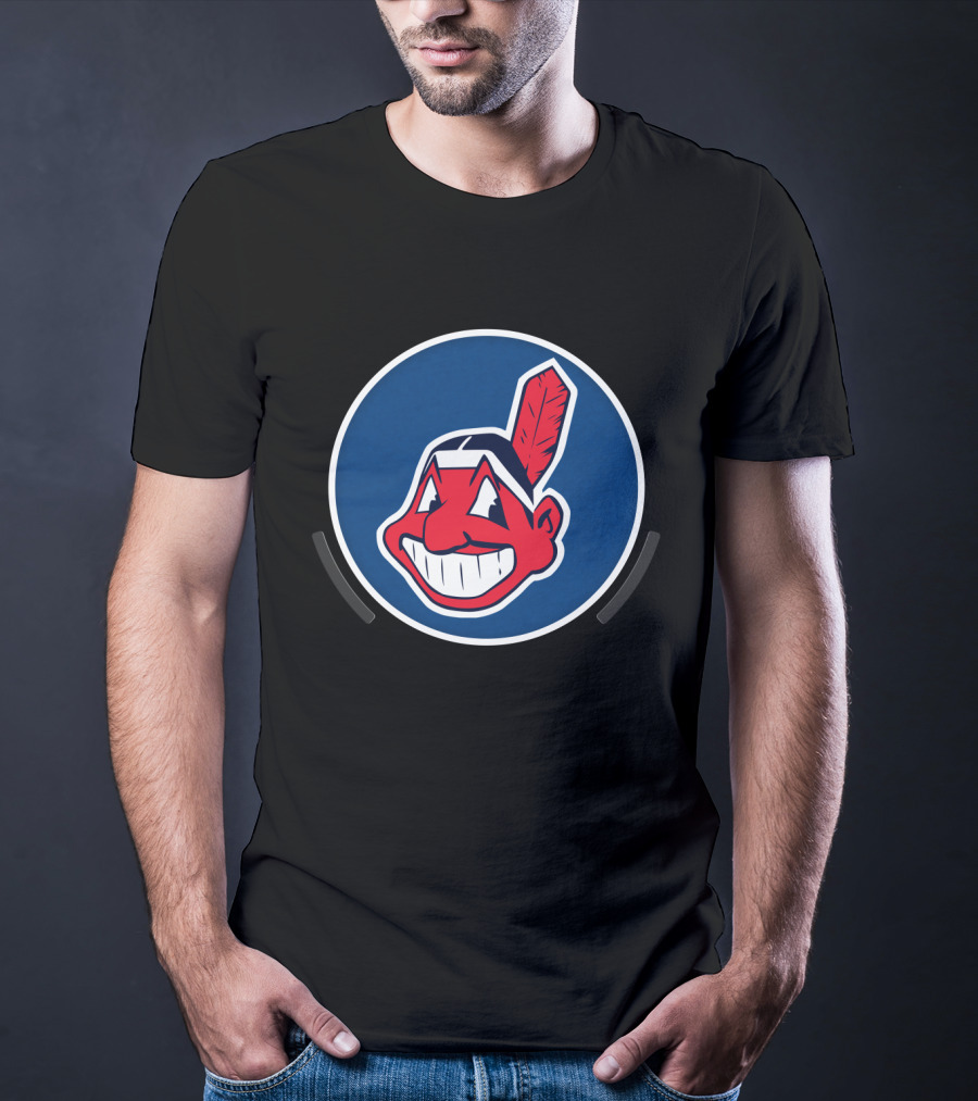 Cleveland Indians Chief Wahoo Icon Blue Circle T-Shirt