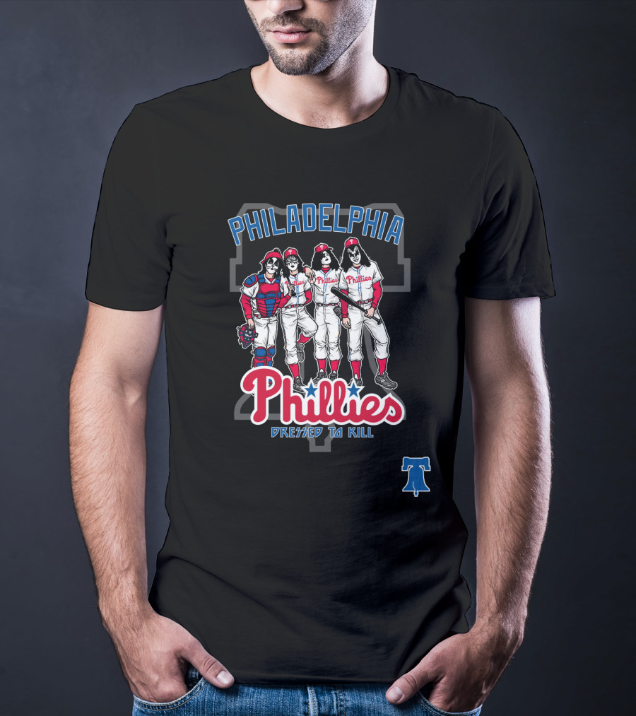 Philadelphia Phillies KISS Dressed To Kill Players Comic Mashup T-Shirt
