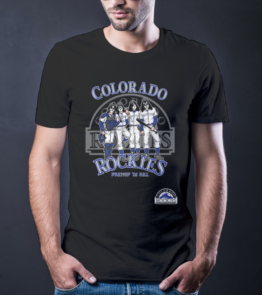 Colorado Rockies KISS Dressed To Kill Baseball T-Shirt
