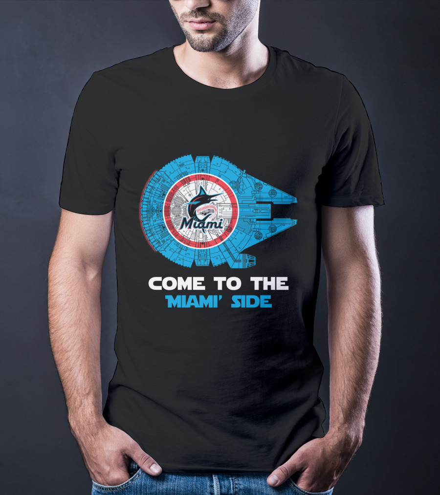 Miami Marlins Come To The Miami Side Millennium Falcon T-Shirt