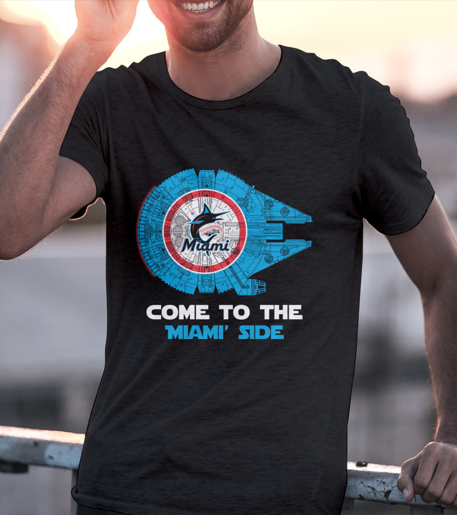 Miami Marlins Come To The Miami Side Millennium Falcon T-Shirt