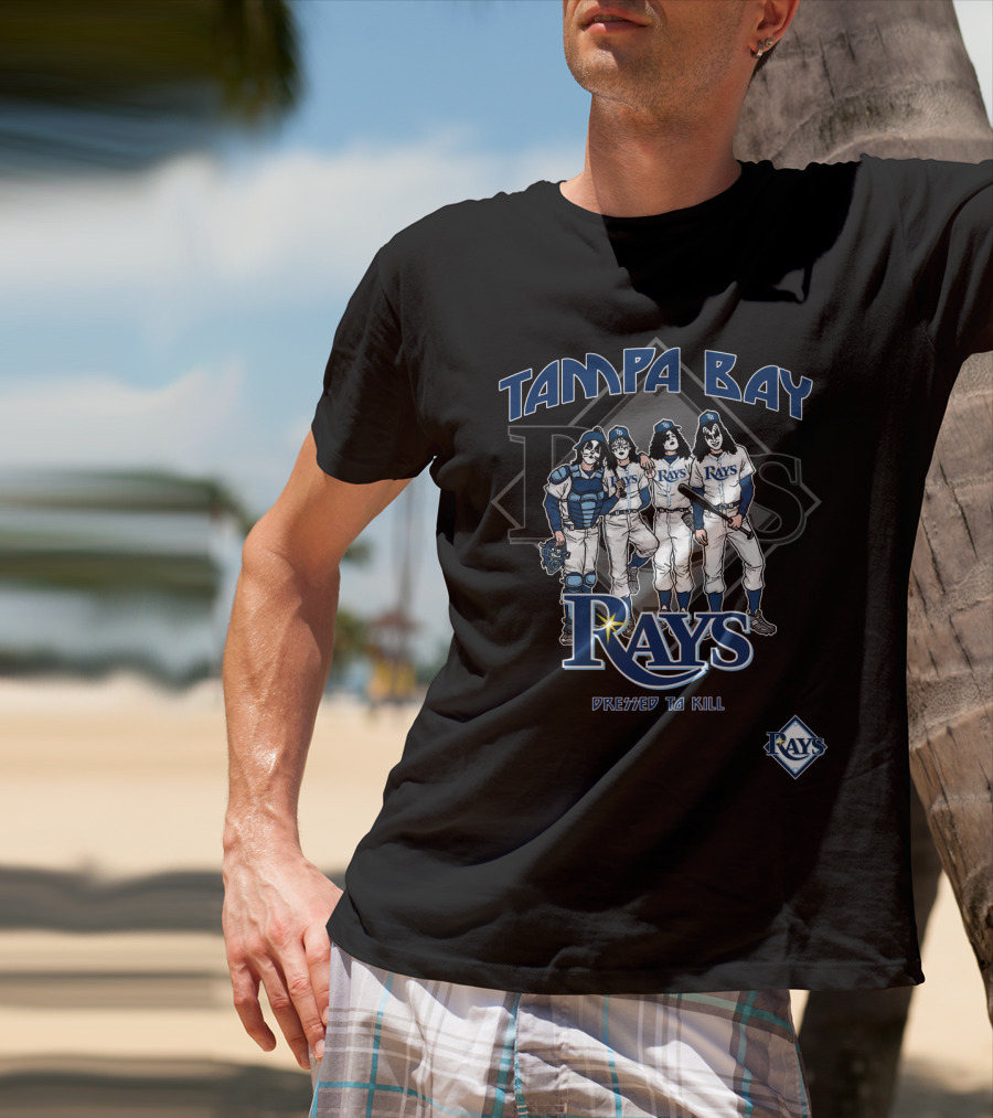 Tampa Bay Rays KISS Dressed To Kill Baseball Crossover T-Shirt