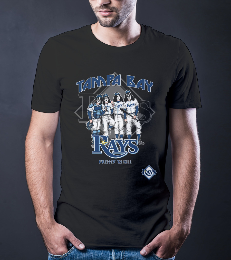 Tampa Bay Rays KISS Dressed To Kill Baseball Crossover T-Shirt
