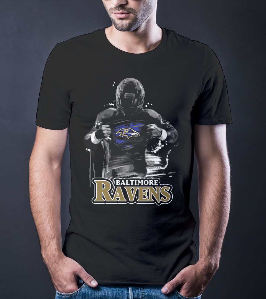 Baltimore Ravens Superhero Football Player T-Shirt