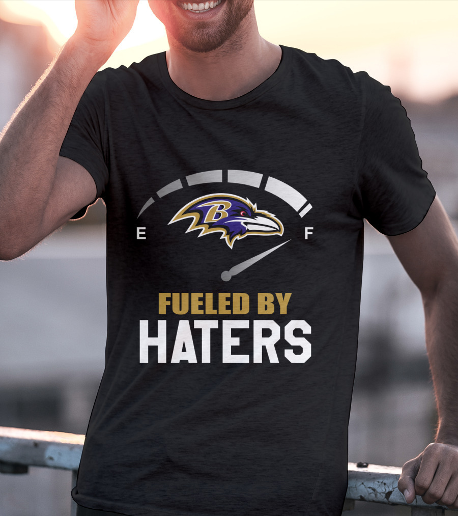 Fueled By Haters Baltimore Ravens Logo Fuel Gauge T-Shirt