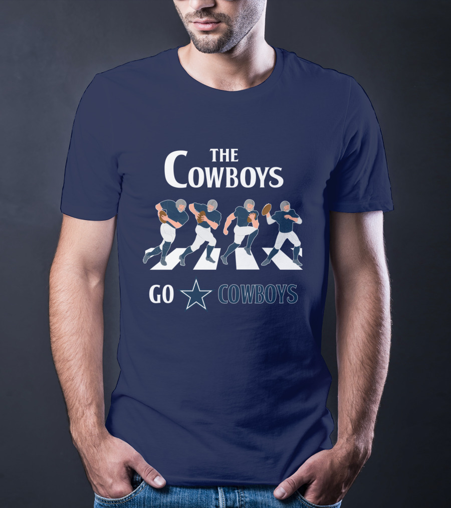 The Cowboys Go Cowboys Star Football Players Crossing T-Shirt