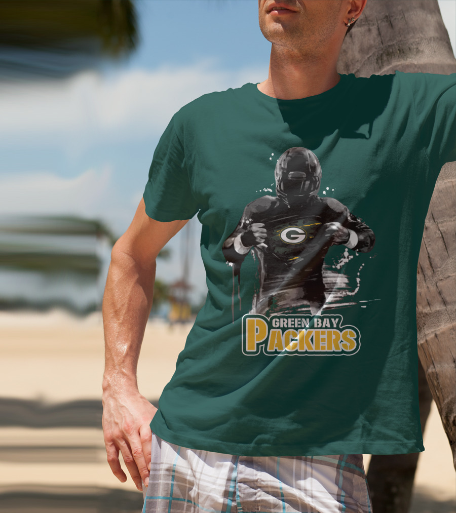 Green Bay Packers Superhero Football Player Iconic Team T-Shirt
