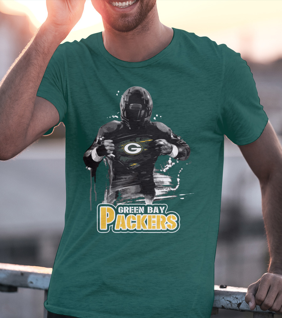 Green Bay Packers Superhero Football Player Iconic Team T-Shirt