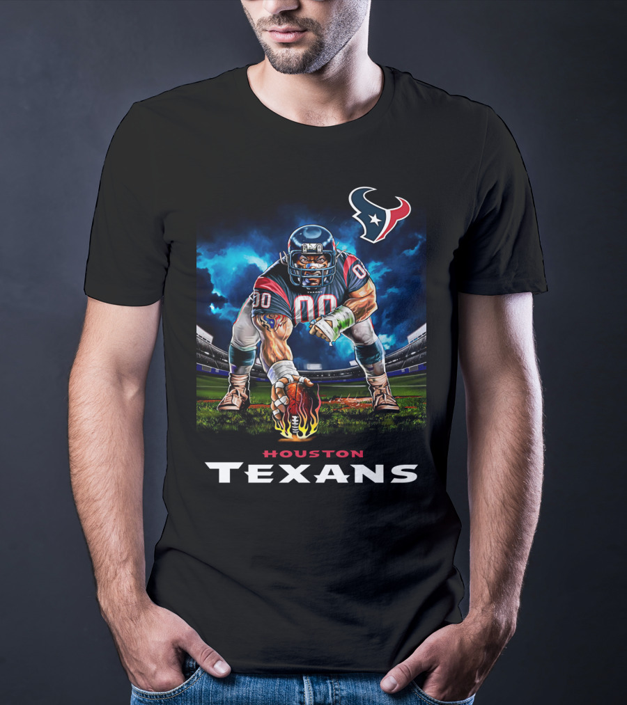 Houston Texans Football 3 Point Stance Nfl Stadium Team Spirit T-Shirt