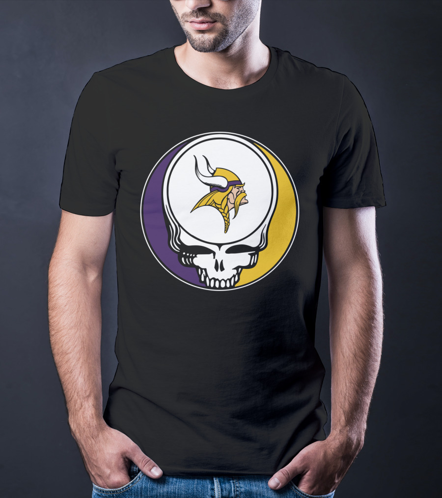 GRATEFUL DEAD Vikings Logo Skull Helmet T-Shirt
