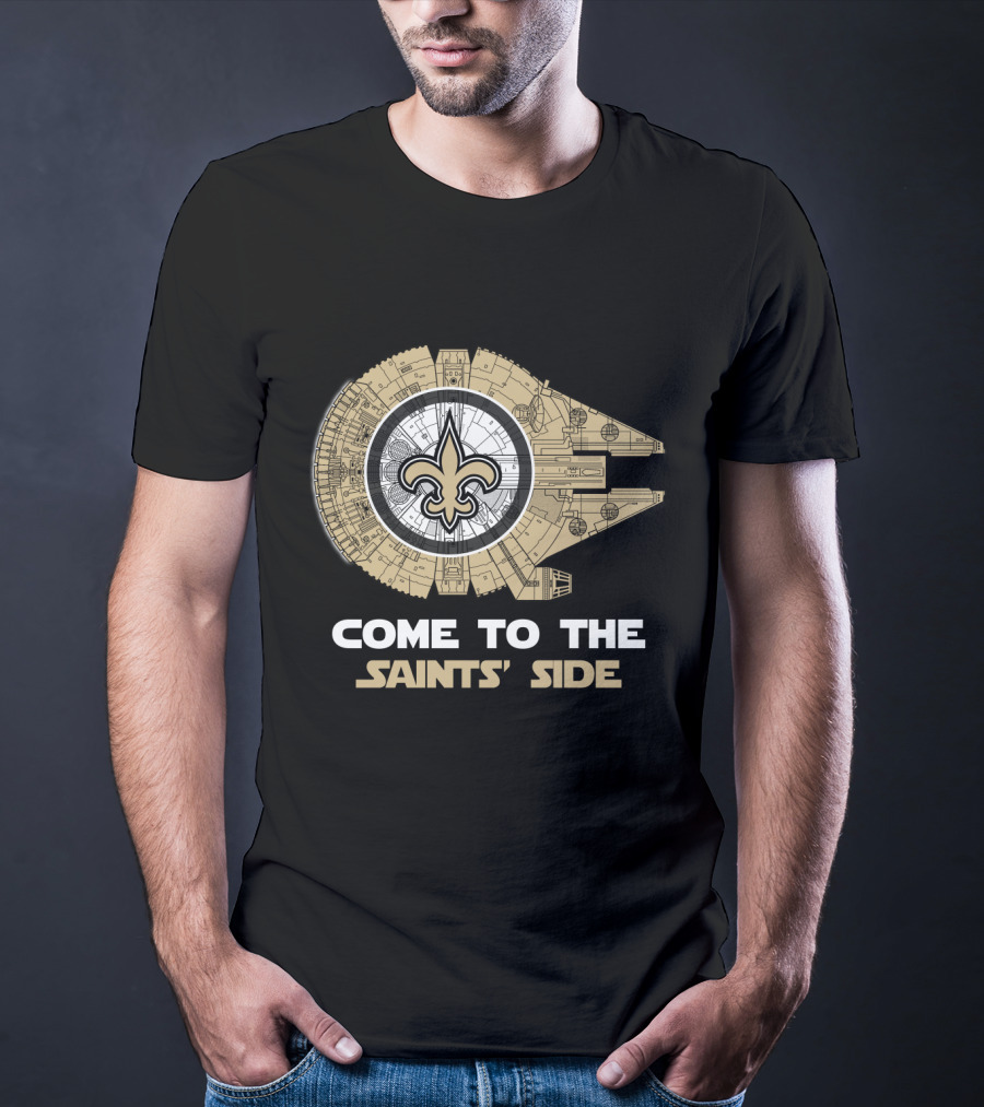 New Orleans Saints Come To The Saints' Side Millennium Falcon T-Shirt
