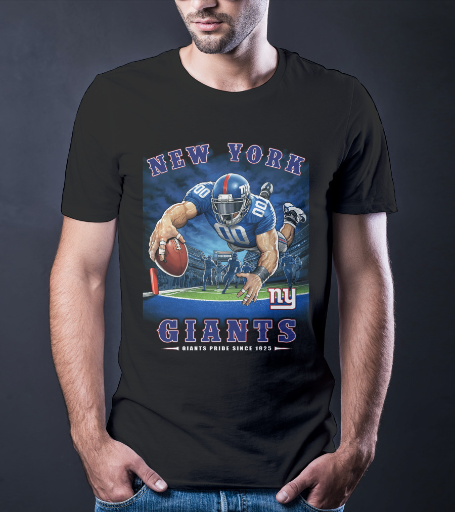 New York Giants Pride Since 1925 End Zone Nfl Tocobowl Football Player T-Shirt