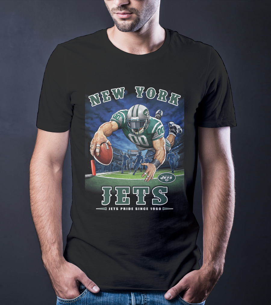 New York Jets Pride Since 1960 End Zone Touchdown T-Shirt