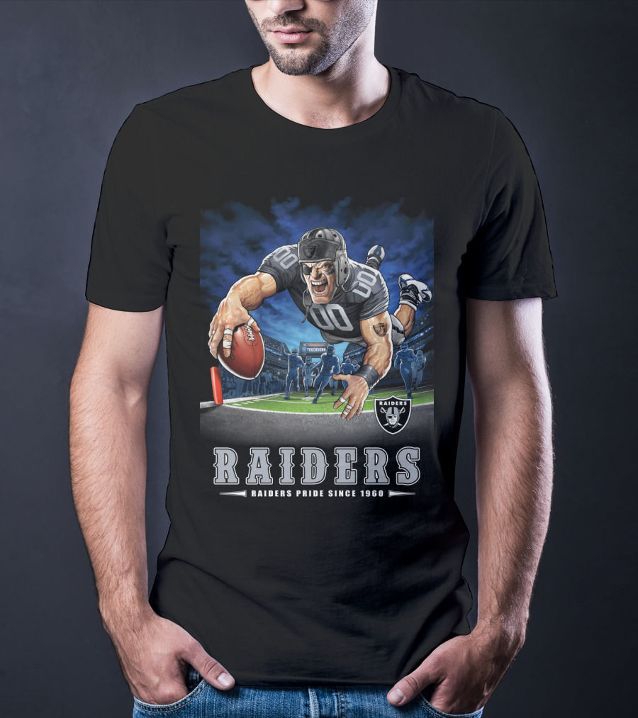 Raiders Pride Since 1960 Touchdown Football Player Raiders T-Shirt
