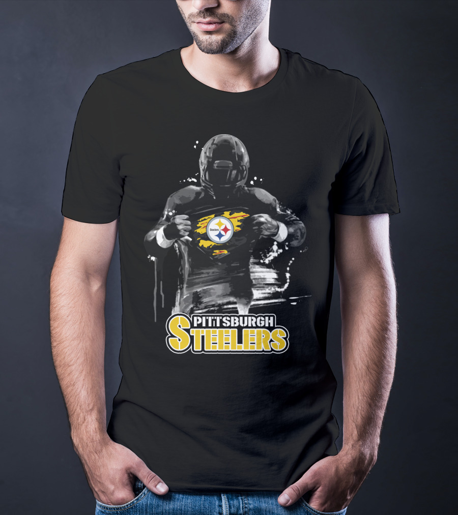 Pittsburgh Steelers Superhero Style Emblem Fan Pride T-Shirt