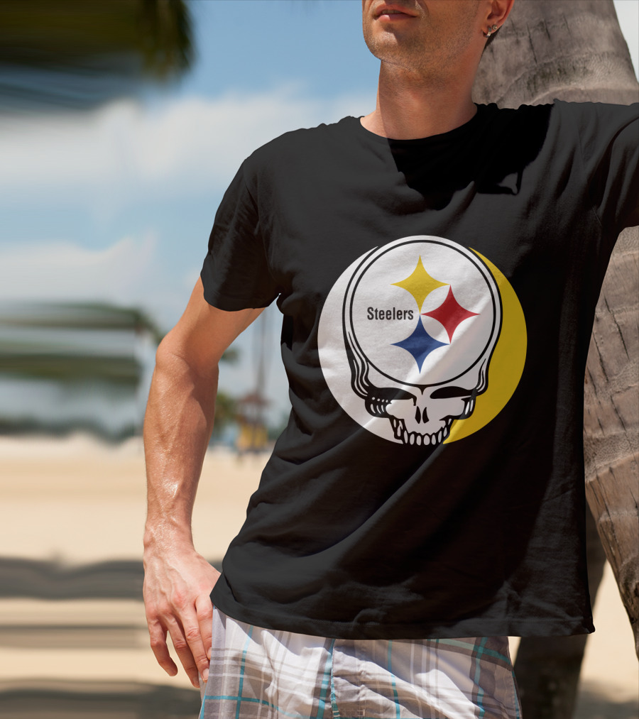 GRATEFUL DEAD Steelers Skull With Team T-Shirt
