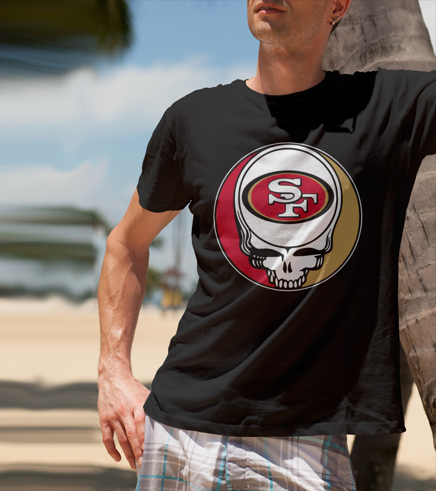 Grateful Dead San Francisco 49ers Skull Logo Combination T-Shirt
