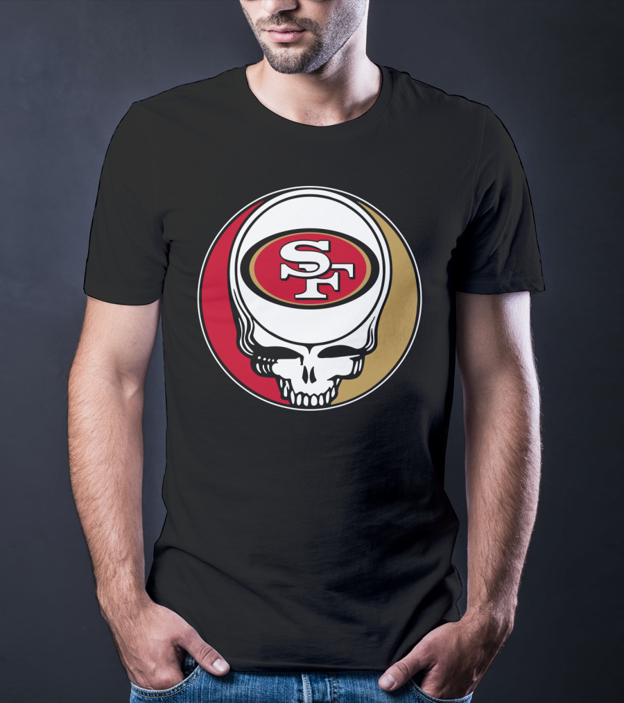 Grateful Dead San Francisco 49ers Skull Logo Combination T-Shirt