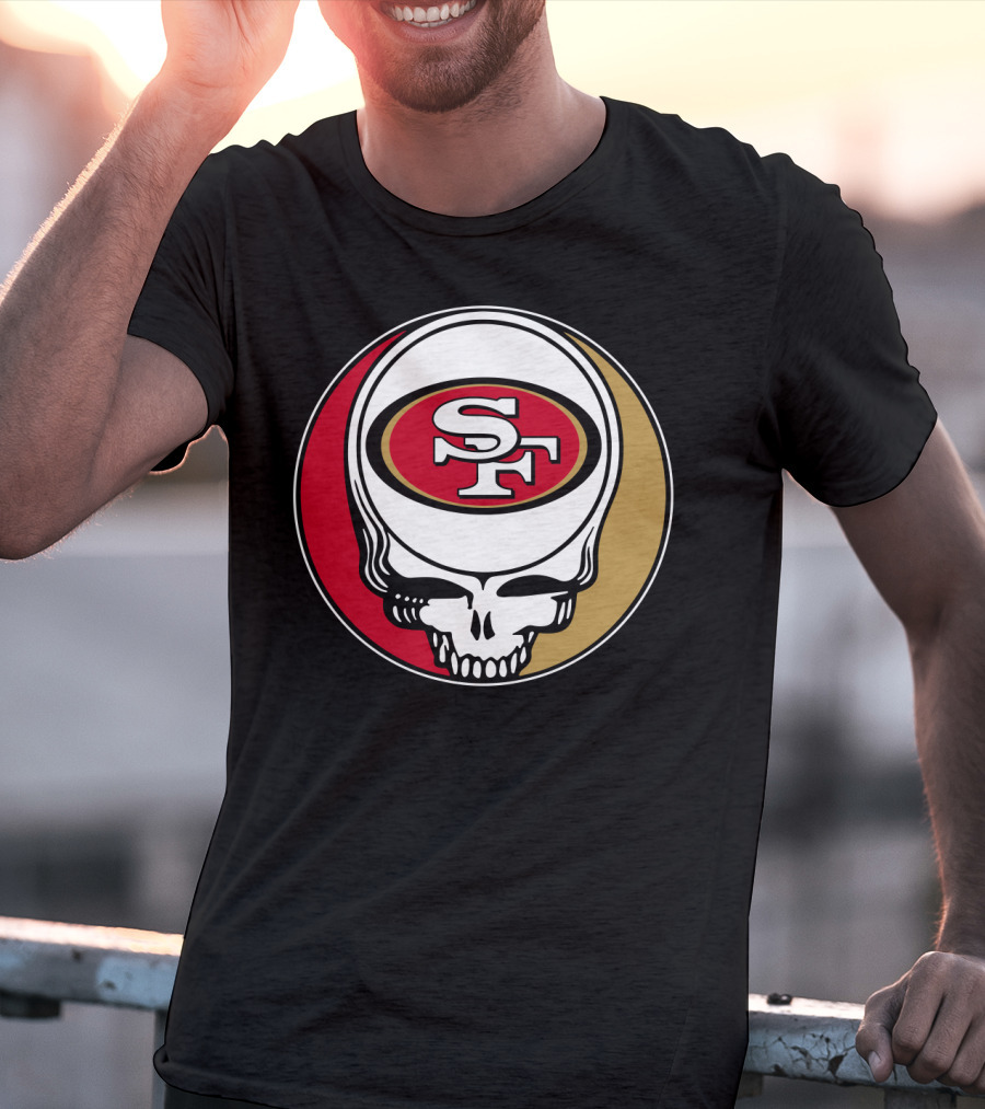 Grateful Dead San Francisco 49ers Skull Logo Combination T-Shirt