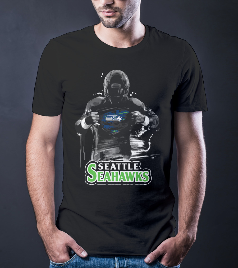Seattle Seahawks Football Fan Heroic Logo Reveal T-Shirt