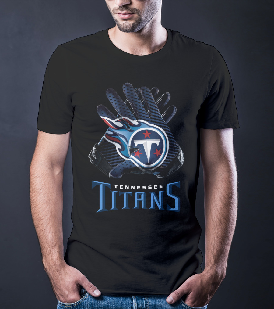 Tennessee Titans Nfl Gloves Team Logo Football Fan Gear T-Shirt