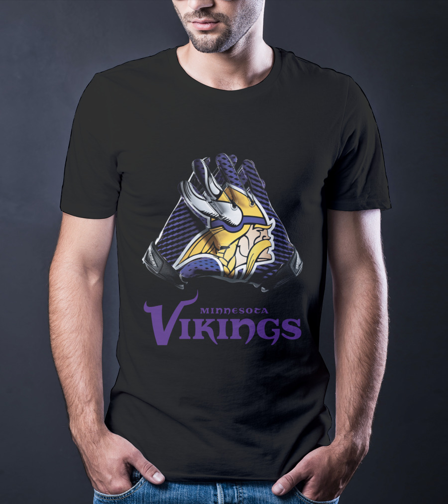 Minnesota Vikings Nfl Gloves Iconic Team T-Shirt