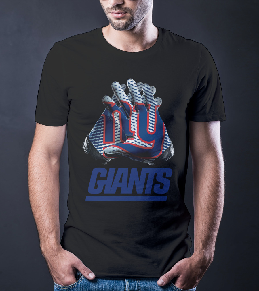 New York Giants Ny Logo Nfl Gloves T-Shirt
