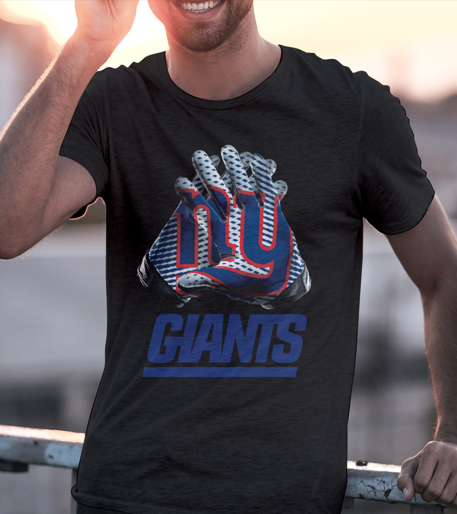 New York Giants Ny Logo Nfl Gloves T-Shirt