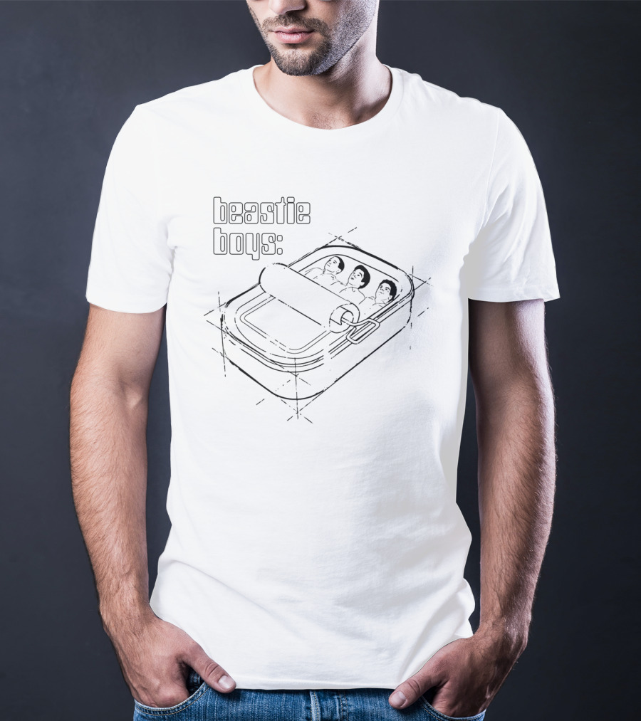 Beastie Boys Album Cover With Iconic Three Band Members In Sardine Can T-Shirt