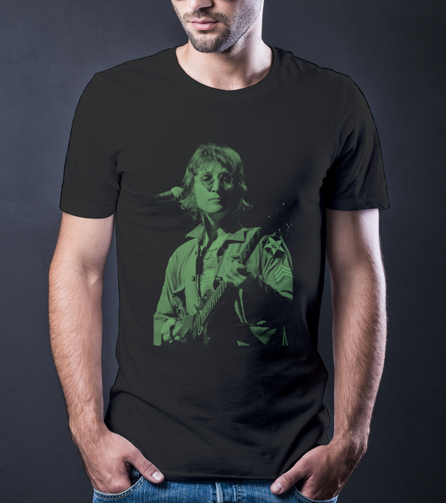 Jln 03 John Lennon Iconic Green Photograph T-Shirt