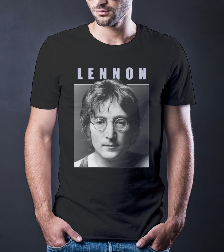 Lennon Black And White Portrait Photography T-Shirt