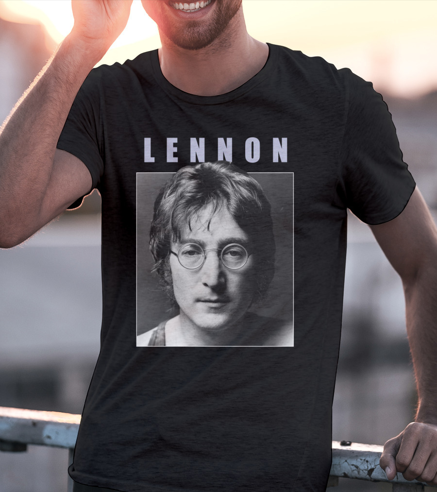 Lennon Black And White Portrait Photography T-Shirt