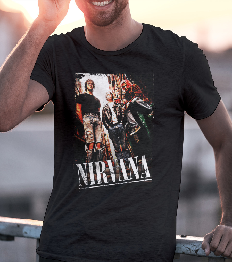 Nirvana Nvn 14 Grunge Band Photo T-Shirt