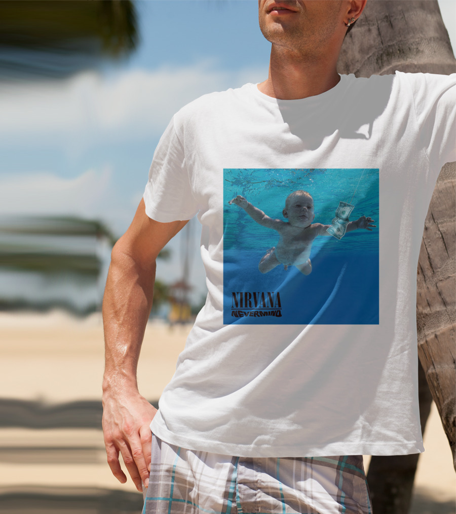 Nirvana Nevermind Album Cover Baby In Pool With Dollar Bill T-Shirt