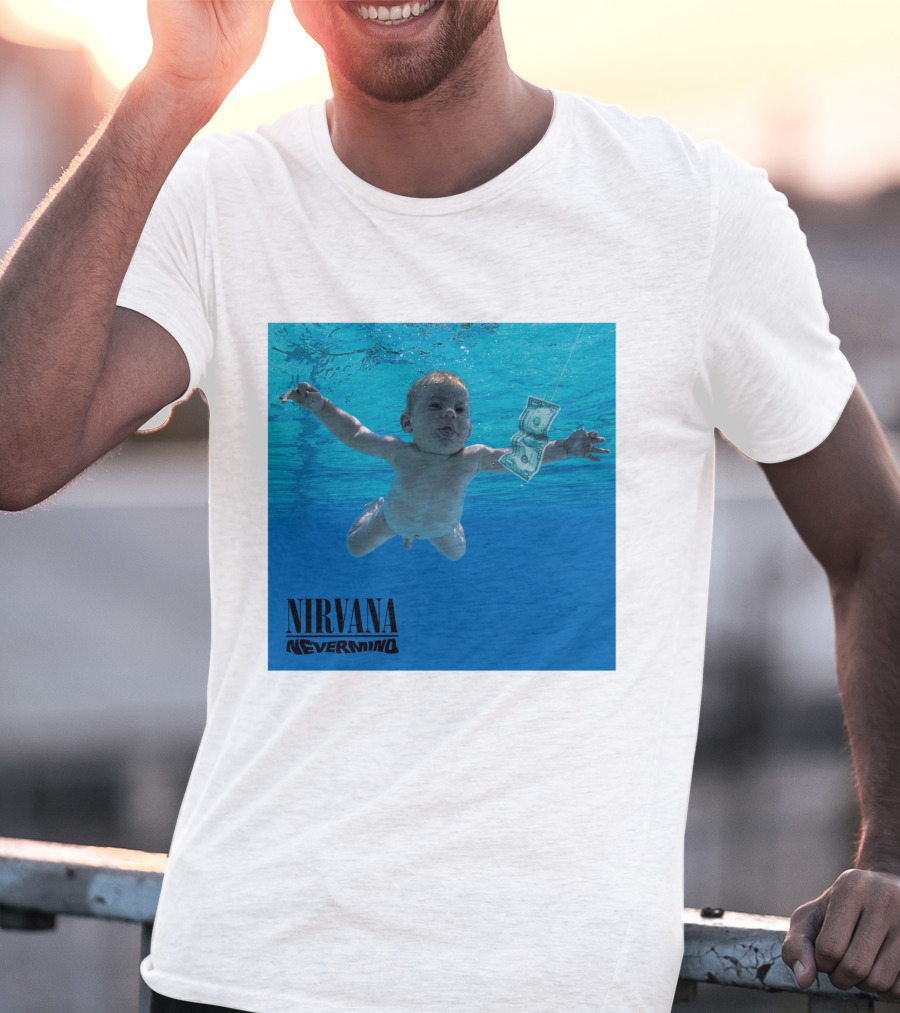 Nirvana Nevermind Album Cover Baby In Pool With Dollar Bill T-Shirt
