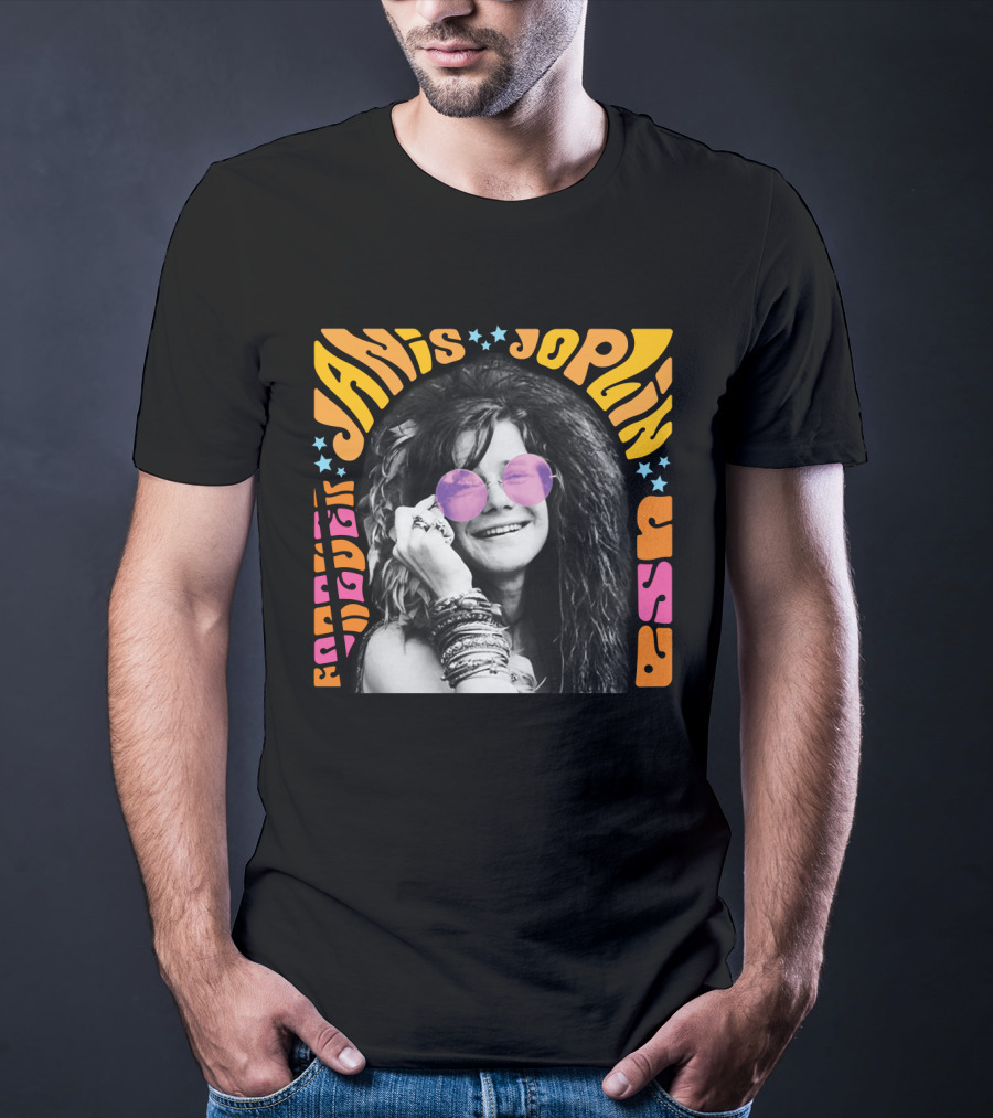 Janis Joplin Forever USA JNJL 09 Postage Stamp T-Shirt