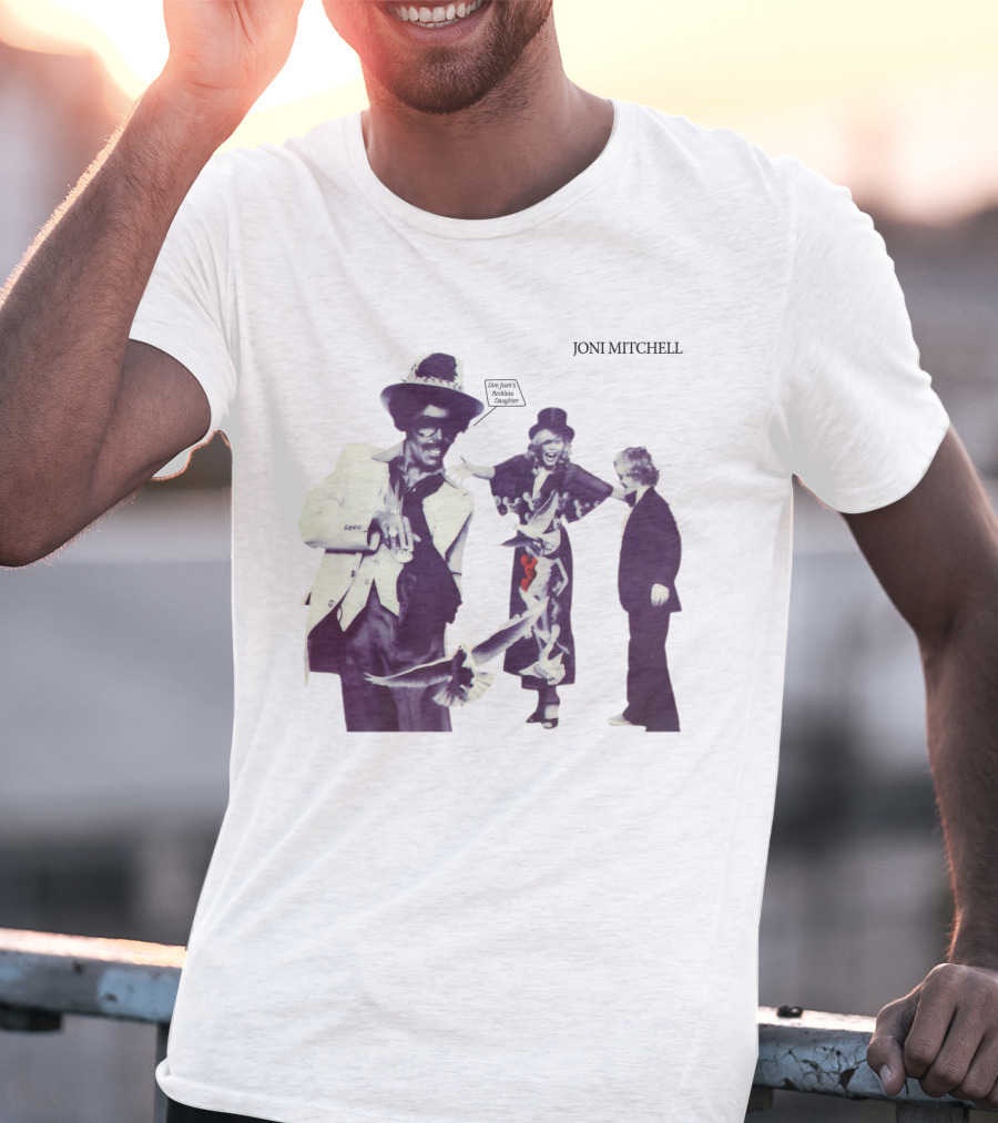 Joni Mitchell Don Juan's Reckless Daughter Album Cover Imagery With Figures And Birds T-Shirt