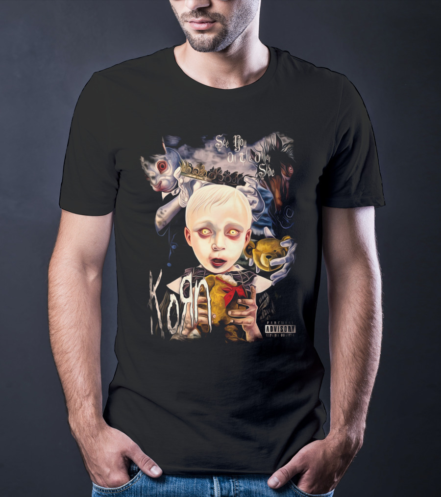 KORN See You On The Other Side Creepy Child And Doll With Clown Faces T-Shirt