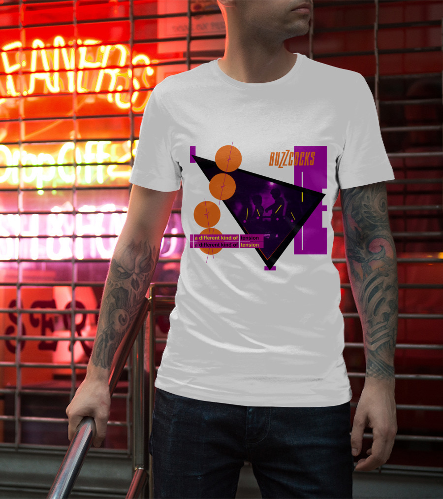 Buzzcocks A Different Kind Of Tension BZC 04 Purple Triangle T-Shirt