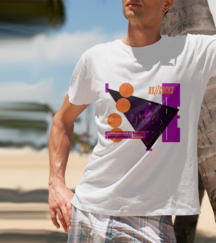 Buzzcocks A Different Kind Of Tension BZC 04 Purple Triangle T-Shirt