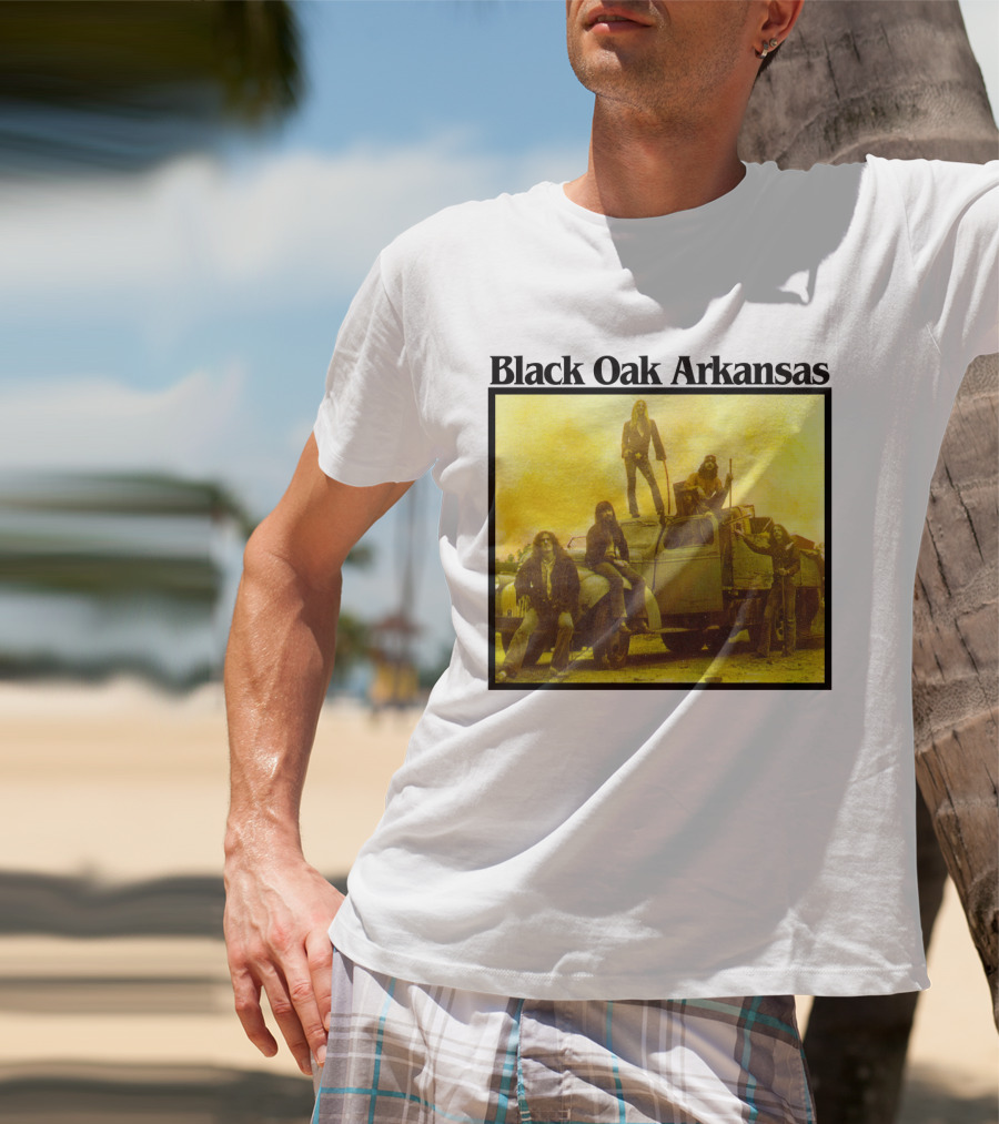 Black Oak Arkansas Band Vintage Yellow Truck Scene T-Shirt