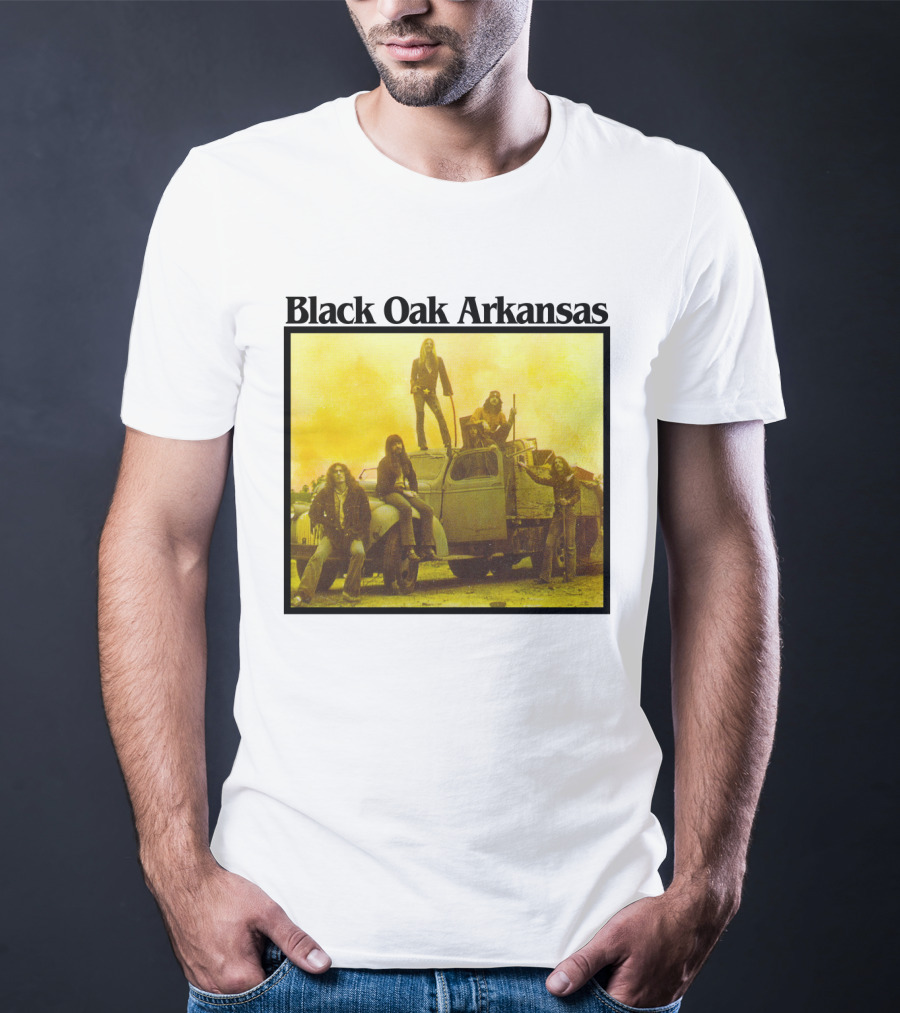 Black Oak Arkansas Band Vintage Yellow Truck Scene T-Shirt