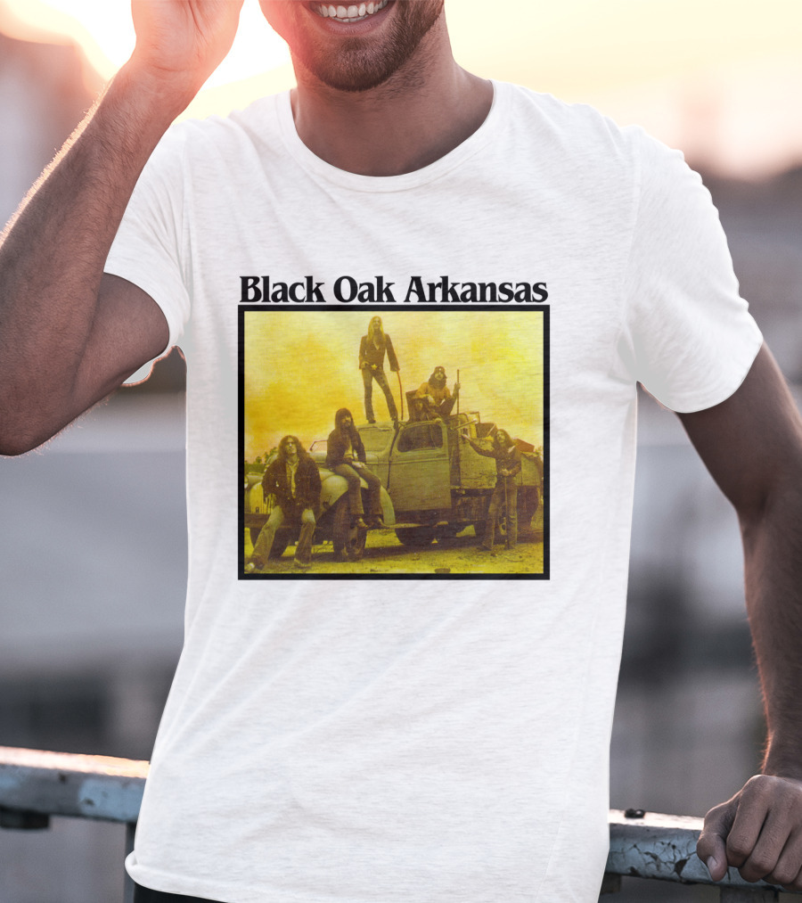 Black Oak Arkansas Band Vintage Yellow Truck Scene T-Shirt