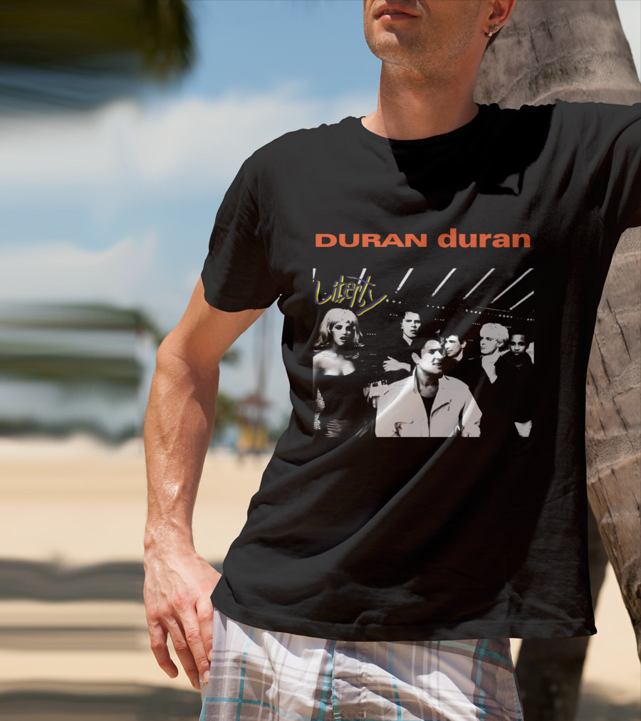 Duran Duran Liberty Album Cover Black And White Group T-Shirt