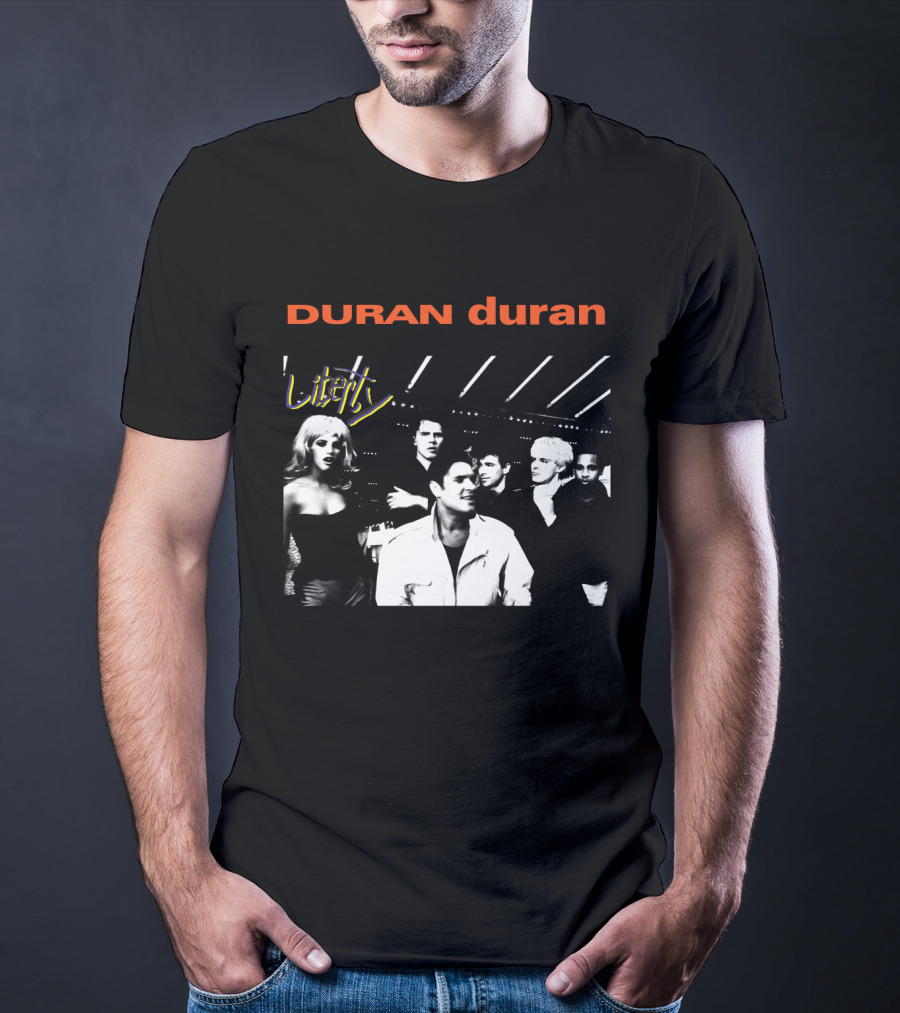 Duran Duran Liberty Album Cover Black And White Group T-Shirt