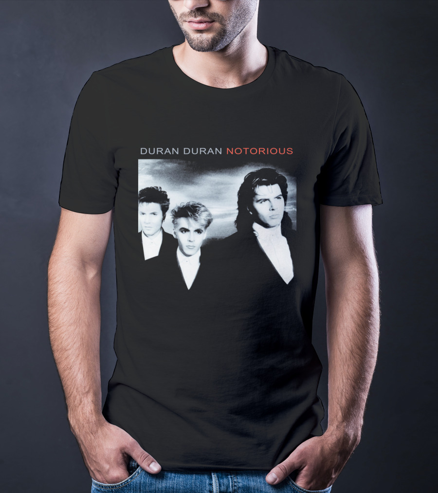 Duran Duran Notorious 1986 Album Cover Black And White Trio T-Shirt
