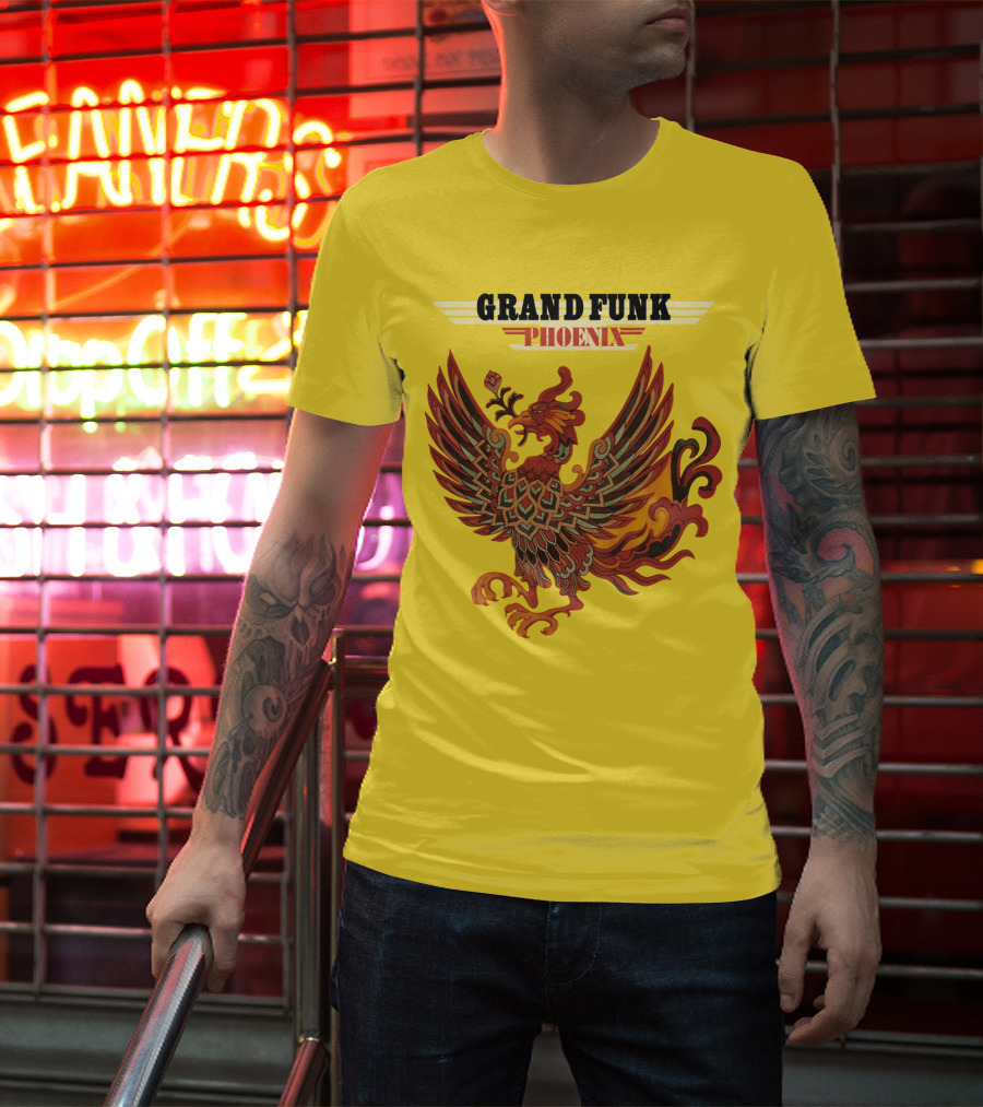 Grand Funk Railroad Phoenix Winged Firebird בשה T-Shirt