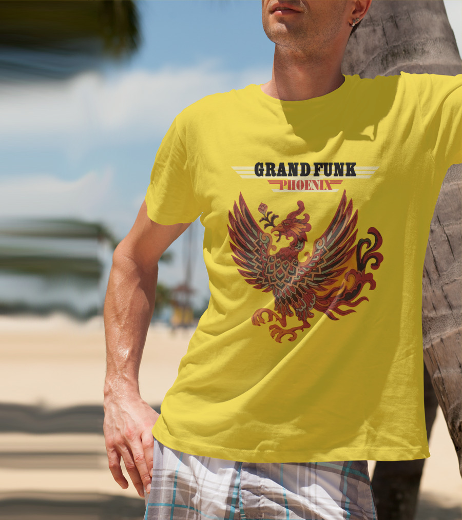 Grand Funk Railroad Phoenix Winged Firebird בשה T-Shirt