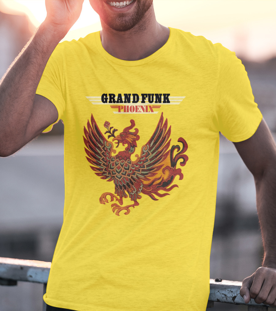 Grand Funk Railroad Phoenix Winged Firebird בשה T-Shirt