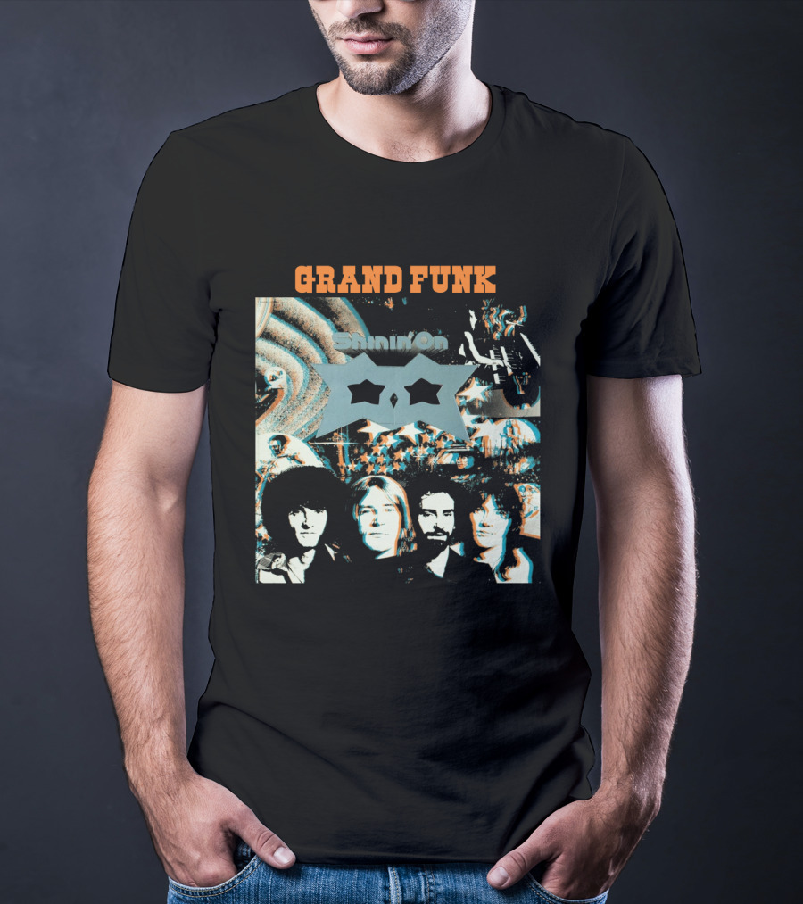Grand Funk Railroad Shinin' On Album Cover Art With Band Members T-Shirt